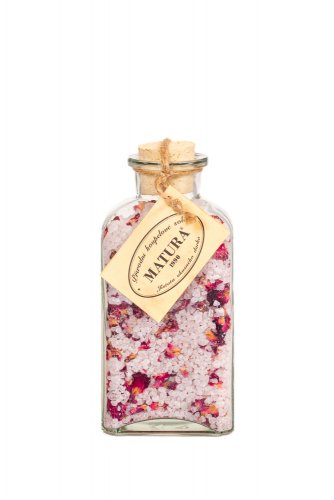 Kúpeľová soľ s okvetnými lístkami ruží - stredná flaša