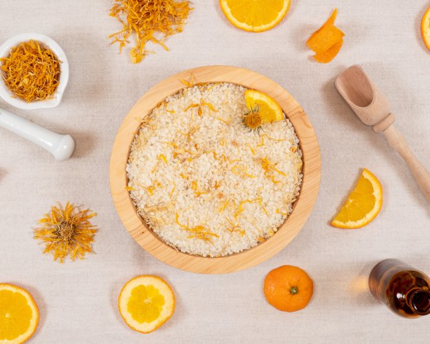 Kúpeľová soľ s nechtíkom a pomarančom - voľne navážená - veľkosť balenia: 1kg → bez zľavy