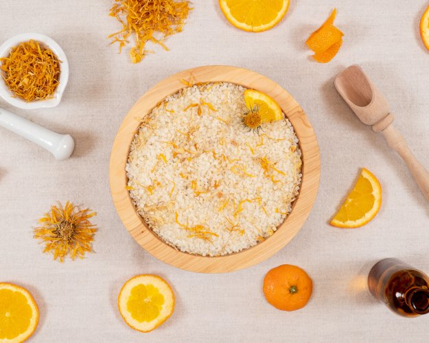 Kúpeľová soľ s nechtíkom a pomarančom - voľne navážená - veľkosť balenia: 20kg → ZĽAVA 17%